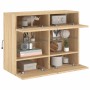 Mueble TV de pared con luces LED roble Sonoma 78,5x30x60,5 cm de , Muebles TV - Ref: Foro24-837101, Precio: 65,10 €, Descuent...
