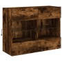 Mueble TV de pared con luces LED roble ahumado 78,5x30x60,5 cm de , Muebles TV - Ref: Foro24-837103, Precio: 65,01 €, Descuen...
