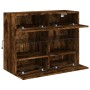 Mueble TV de pared con luces LED roble ahumado 78,5x30x60,5 cm de , Muebles TV - Ref: Foro24-837103, Precio: 65,01 €, Descuen...