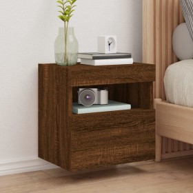 Mueble de TV de pared con luces LED roble marrón 40x30x40 cm de , Muebles TV - Ref: Foro24-837181, Precio: 35,33 €, Descuento: %