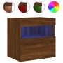 Mueble de TV de pared con luces LED roble marrón 40x30x40 cm de , Muebles TV - Ref: Foro24-837181, Precio: 35,33 €, Descuento: %