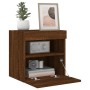 Mueble de TV de pared con luces LED roble marrón 40x30x40 cm de , Muebles TV - Ref: Foro24-837181, Precio: 35,33 €, Descuento: %