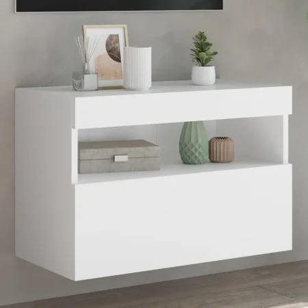 Mueble de TV de pared con luces LED blanco 60x30x40 cm de , Muebles TV - Ref: Foro24-837183, Precio: 50,15 €, Descuento: %