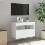 Mueble de TV de pared con luces LED blanco 60x30x40 cm de , Muebles TV - Ref: Foro24-837183, Precio: 50,15 €, Descuento: %