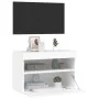 Mueble de TV de pared con luces LED blanco 60x30x40 cm de , Muebles TV - Ref: Foro24-837183, Precio: 50,15 €, Descuento: %