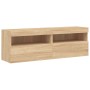 Muebles de TV de pared luces LED 2 uds roble Sonoma 60x30x40 cm de , Muebles TV - Ref: Foro24-837188, Precio: 83,37 €, Descue...