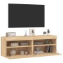 Muebles de TV de pared luces LED 2 uds roble Sonoma 60x30x40 cm de , Muebles TV - Ref: Foro24-837188, Precio: 83,37 €, Descue...