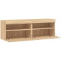 Muebles de TV de pared luces LED 2 uds roble Sonoma 60x30x40 cm de , Muebles TV - Ref: Foro24-837188, Precio: 83,37 €, Descue...