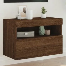 Mueble de TV de pared con luces LED roble marrón 60x30x40 cm de , Muebles TV - Ref: Foro24-837195, Precio: 50,61 €, Descuento: %