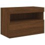 Mueble de TV de pared con luces LED roble marrón 60x30x40 cm de , Muebles TV - Ref: Foro24-837195, Precio: 51,40 €, Descuento: %