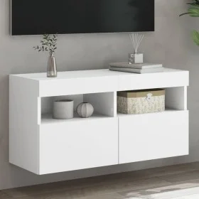 Mueble de TV de pared con luces LED blanco 80x30x40 cm de , Muebles TV - Ref: Foro24-837197, Precio: 62,07 €, Descuento: %
