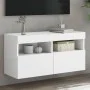 Mueble de TV de pared con luces LED blanco 80x30x40 cm de , Muebles TV - Ref: Foro24-837197, Precio: 62,07 €, Descuento: %