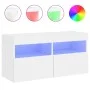 Mueble de TV de pared con luces LED blanco 80x30x40 cm de , Muebles TV - Ref: Foro24-837197, Precio: 62,07 €, Descuento: %