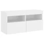 Mueble de TV de pared con luces LED blanco 80x30x40 cm de , Muebles TV - Ref: Foro24-837197, Precio: 62,07 €, Descuento: %