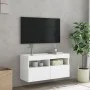 Mueble de TV de pared con luces LED blanco 80x30x40 cm de , Muebles TV - Ref: Foro24-837197, Precio: 62,07 €, Descuento: %