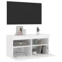 Mueble de TV de pared con luces LED blanco 80x30x40 cm de , Muebles TV - Ref: Foro24-837197, Precio: 62,07 €, Descuento: %
