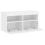 Mueble de TV de pared con luces LED blanco 80x30x40 cm de , Muebles TV - Ref: Foro24-837197, Precio: 62,07 €, Descuento: %