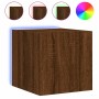 Mueble de TV de pared con luces LED roble marrón 30,5x35x30 cm de , Muebles TV - Ref: Foro24-837230, Precio: 35,07 €, Descuen...