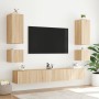 Muebles de TV pared luces LED 2 uds roble Sonoma 40,5x35x40 cm de , Muebles TV - Ref: Foro24-837251, Precio: 68,55 €, Descuen...