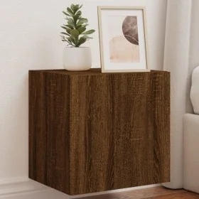 Mueble de TV de pared con luces LED marrón roble 40,5x35x40 cm de , Muebles TV - Ref: Foro24-837258, Precio: 42,46 €, Descuen...