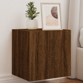 Mueble de TV de pared con luces LED marrón roble 40,5x35x40 cm de , Muebles TV - Ref: Foro24-837258, Precio: 42,98 €, Descuen...