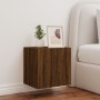 Mueble de TV de pared con luces LED marrón roble 40,5x35x40 cm de , Muebles TV - Ref: Foro24-837258, Precio: 42,98 €, Descuen...