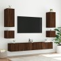 Mueble de TV de pared con luces LED marrón roble 40,5x35x40 cm de , Muebles TV - Ref: Foro24-837258, Precio: 42,98 €, Descuen...