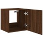 Mueble de TV de pared con luces LED marrón roble 40,5x35x40 cm de , Muebles TV - Ref: Foro24-837258, Precio: 42,98 €, Descuen...