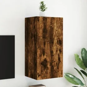 Mueble de TV de pared con luces LED roble ahumado 30,5x35x80 cm de , Muebles TV - Ref: Foro24-837264, Precio: 60,06 €, Descue...
