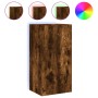 Mueble de TV de pared con luces LED roble ahumado 30,5x35x80 cm de , Muebles TV - Ref: Foro24-837264, Precio: 60,86 €, Descue...