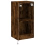 Mueble de TV de pared con luces LED roble ahumado 30,5x35x80 cm de , Muebles TV - Ref: Foro24-837264, Precio: 60,86 €, Descue...