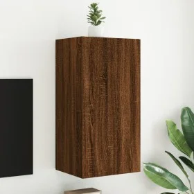 Mueble de TV de pared con luces LED marrón roble 40,5x35x80 cm de , Muebles TV - Ref: Foro24-837266, Precio: 59,24 €, Descuen...