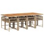 Set comedor de jardín 9 pzas con cojines ratán sintético beige en Conjuntos de jardín | Comprar online en Foru.es