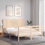 Estructura de cama con cabecero madera maciza 140x200 cm de , Camas y somieres - Ref: Foro24-3194506, Precio: 151,12 €, Descu...
