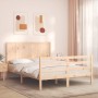 Estructura de cama con cabecero madera maciza 140x200 cm de , Camas y somieres - Ref: Foro24-3194506, Precio: 151,12 €, Descu...