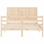 Estructura de cama con cabecero madera maciza 140x200 cm de , Camas y somieres - Ref: Foro24-3194506, Precio: 151,12 €, Descu...