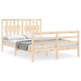 Estructura de cama con cabecero madera maciza 140x200 cm de , Camas y somieres - Ref: Foro24-3194311, Precio: 134,48 €, Descu...