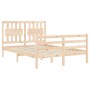 Estructura de cama con cabecero madera maciza 140x200 cm de , Camas y somieres - Ref: Foro24-3194311, Precio: 134,48 €, Descu...