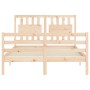 Estructura de cama con cabecero madera maciza 140x200 cm de , Camas y somieres - Ref: Foro24-3194311, Precio: 134,48 €, Descu...