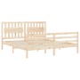 Estructura de cama de matrimonio con cabecero madera maciza de , Camas y somieres - Ref: Foro24-3194326, Precio: 167,73 €, De...