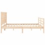 Estructura de cama de matrimonio con cabecero madera maciza de , Camas y somieres - Ref: Foro24-3194326, Precio: 167,73 €, De...