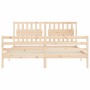 Estructura de cama de matrimonio con cabecero madera maciza de , Camas y somieres - Ref: Foro24-3194326, Precio: 167,73 €, De...