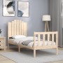 Estructura de cama individual con cabecero madera maciza de , Camas y somieres - Ref: Foro24-3192256, Precio: 102,34 €, Descu...