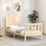 Estructura de cama individual con cabecero madera maciza de , Camas y somieres - Ref: Foro24-3192256, Precio: 102,34 €, Descu...