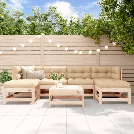 Juego de muebles de jardín 7 piezas madera maciza de pino de , Conjuntos de jardín - Ref: Foro24-3186361, Precio: 374,00 €, D...