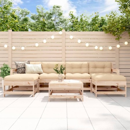 Juego de muebles de jardín 7 piezas madera maciza de pino de , Conjuntos de jardín - Ref: Foro24-3186368, Precio: 380,32 €, D...
