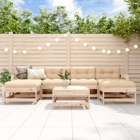 Juego de muebles de jardín 7 piezas madera maciza de pino de , Conjuntos de jardín - Ref: Foro24-3186389, Precio: 363,58 €, D...