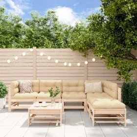 Juego de muebles de jardín 7 piezas madera maciza de pino de , Conjuntos de jardín - Ref: Foro24-3186438, Precio: 368,53 €, D...