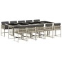 Set de comedor de jardín 11 pzas y cojines ratán sintético gris en Conjuntos de jardín | Comprar online en Foru.es