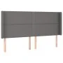 Cabecero con orejas de cuero sintético gris 203x16x118/128 cm de , Cabeceros y pies de cama - Ref: Foro24-3119552, Precio: 10...